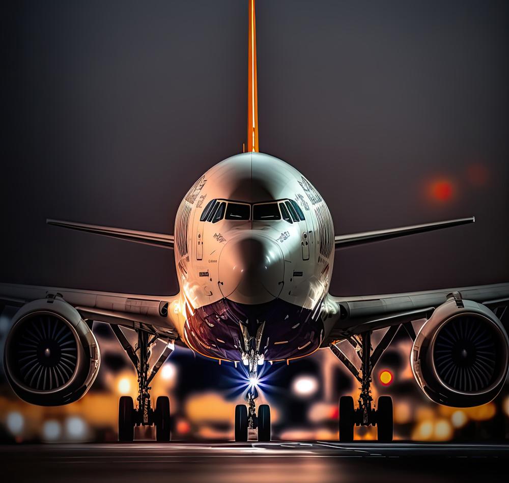 plane taking off night plane taking off night